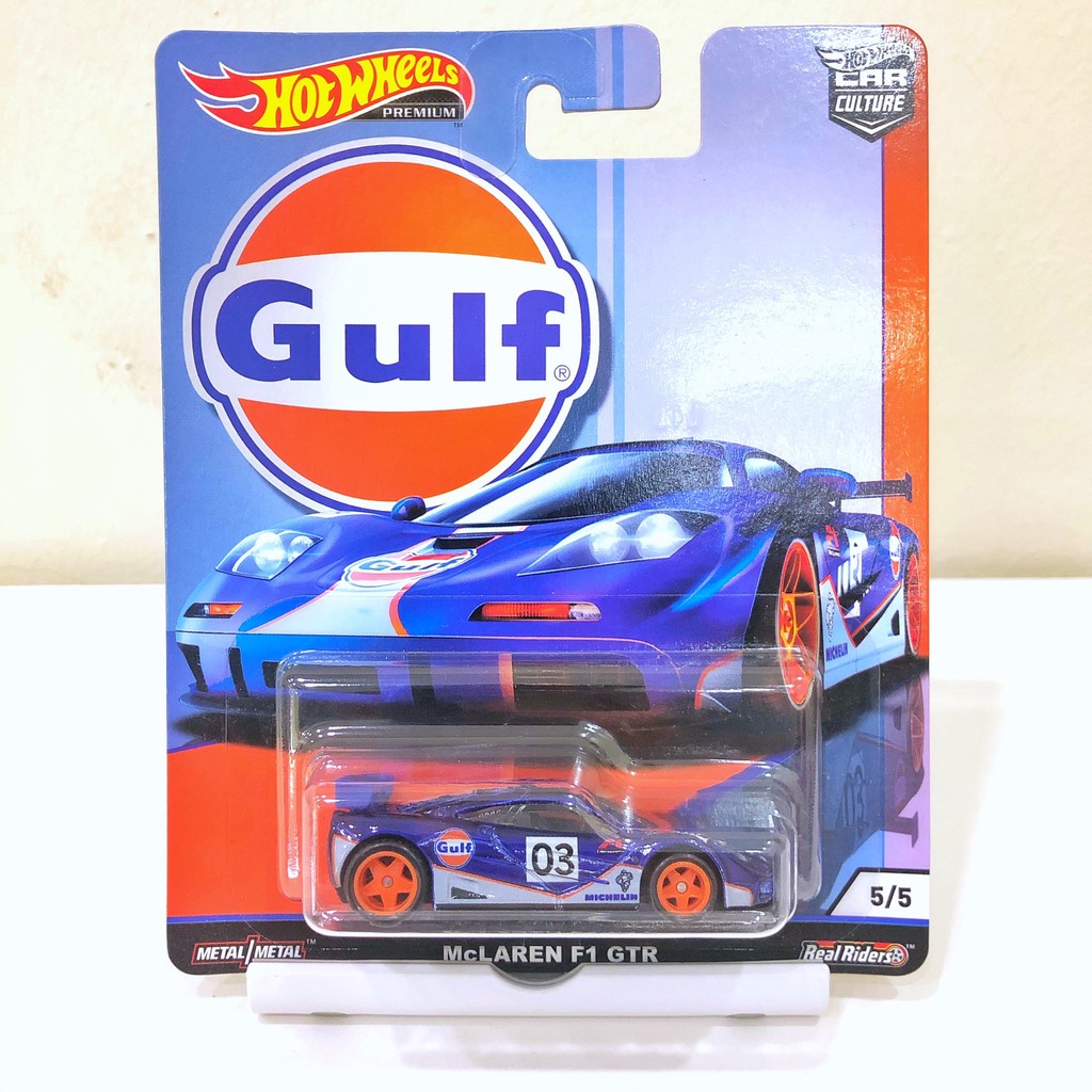 Hot Wheels Premium Car Culture Gulf Mclaren F1 Gtr 1 64 Scale Diecast Shopee Malaysia