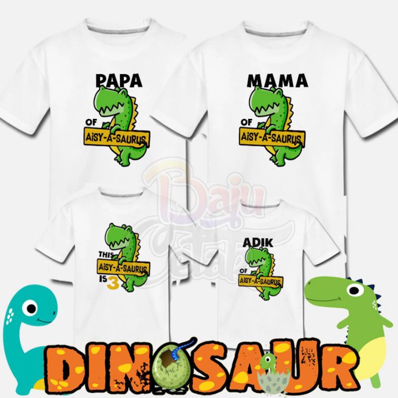 [Baby] Tshirt DINOSAUR Happy Birthday Budak Baby Boy Girl KanakKanak Family Day Baju Custom