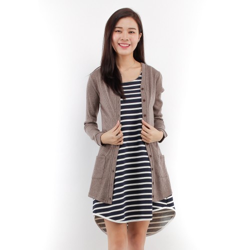 long sleeve ribbed cardigan