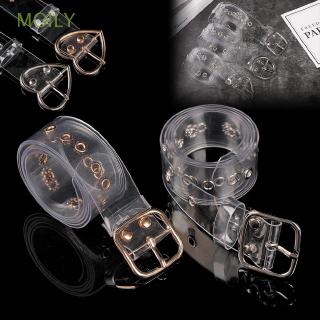 MOILY Fashion Transparent Belt Clear Pin Buckle Wide Waist Bands Ladies Invisible Punk Waistband