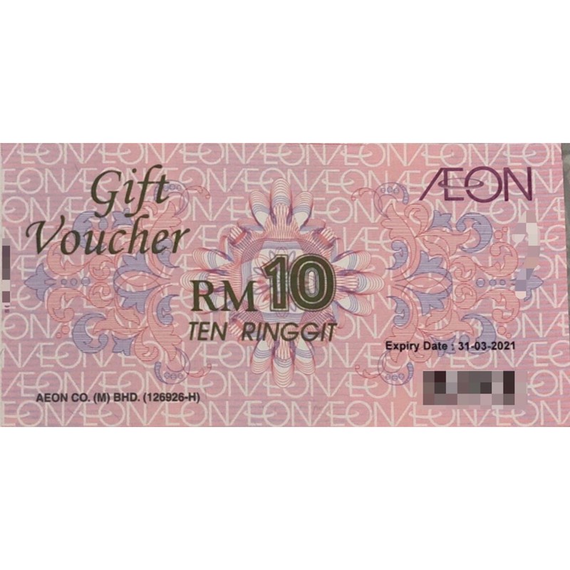 AEON GIFT VOUCHER RM10 (EXPIRY DATE: 31/03/2021) SHOPPING VOUCHER ...