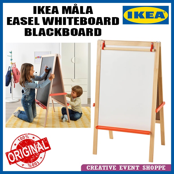 IKEA MALA Easel Softwood Whiteboard Blackboard Chalks Pen Drawing Paper Board | Shopee Malaysia