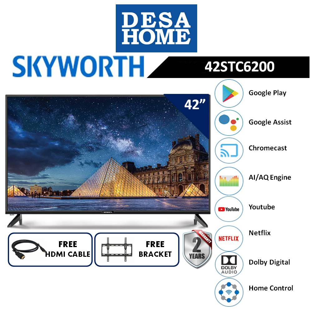 SKYWORTH 42STC6200 42'' ANDROID FULL HD LED TV (FREE HDMI CABLE & CABLE)