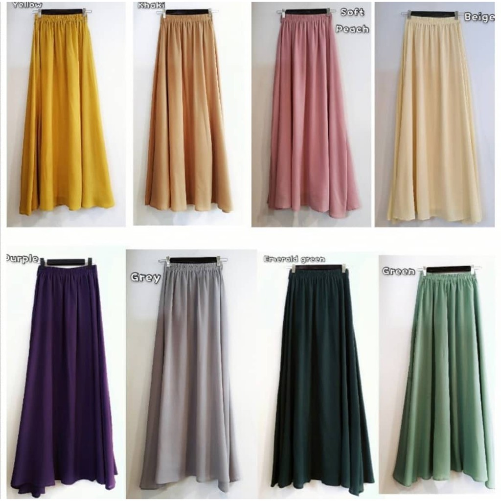 janelow12866 muslimah plain lenght skirt muslimah skirt women SK028 ...