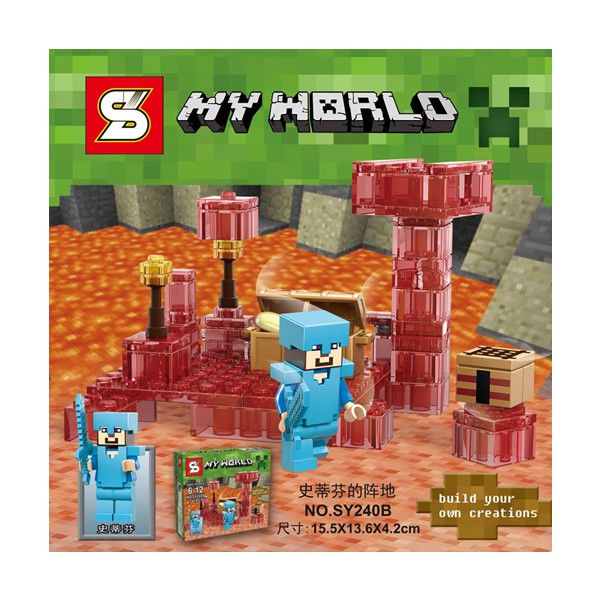 Sy Sheng Yuan Lego Bootlegs Minecraft Diamond Steve And His Battle Field Shopee Malaysia