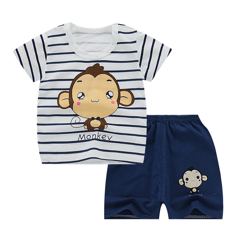 ⭐2Pcs Toddler Kid Baby Boy Shirt Print Tops T shirt+Shorts Outfits Set Pants