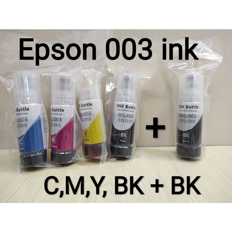 Epson V100/200/300/400 003 (1 Set free BK) Bottle Ink For L3110/L3150