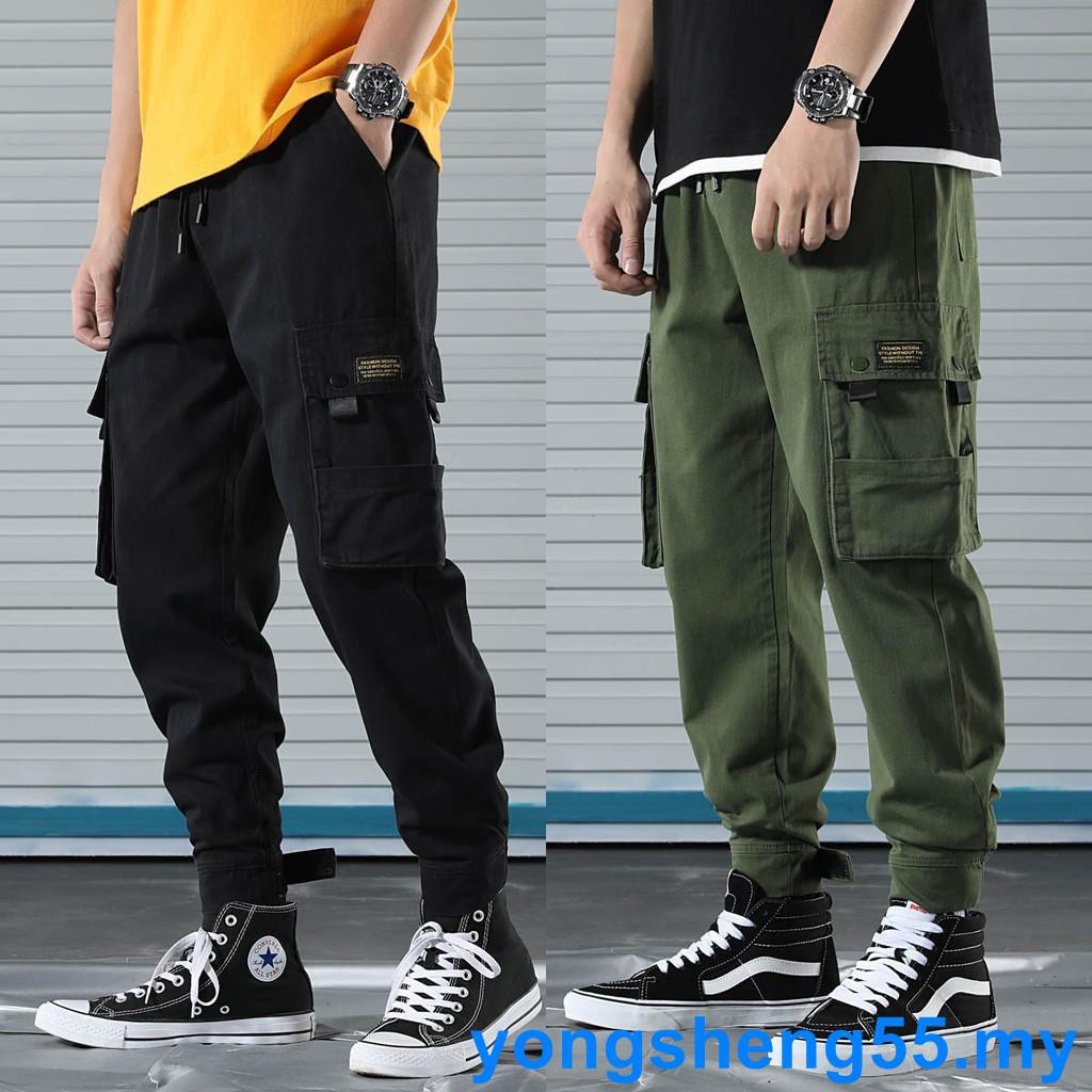 black cargo military pants