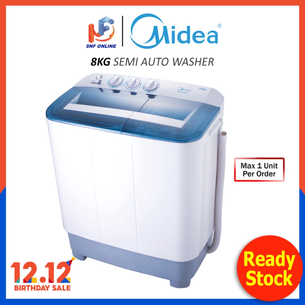 Midea 8KG Semi Auto Washing Machine Mesin Basuh MSW8008P Shopee Malaysia