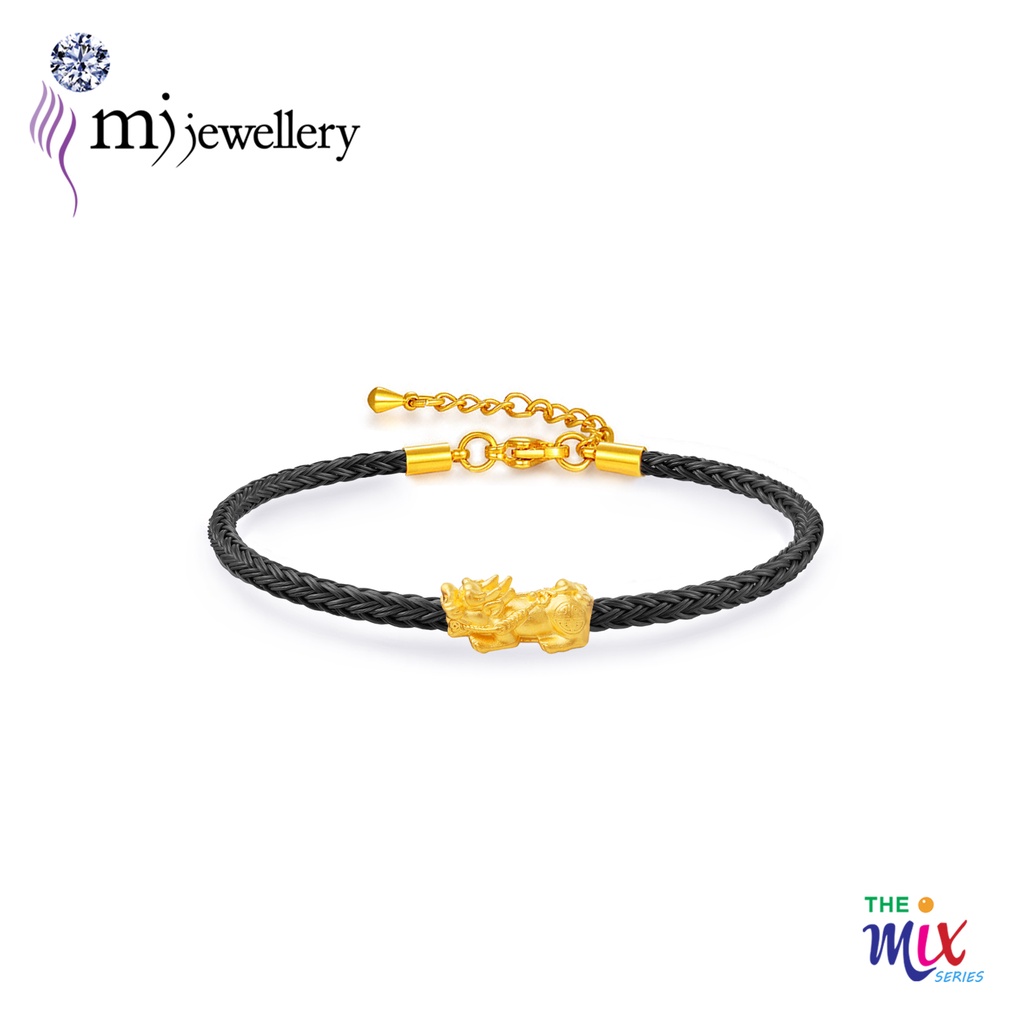 MJ Jewellery THE Mix Collection 999.9 Pure Gold Pixiu Steel Wire