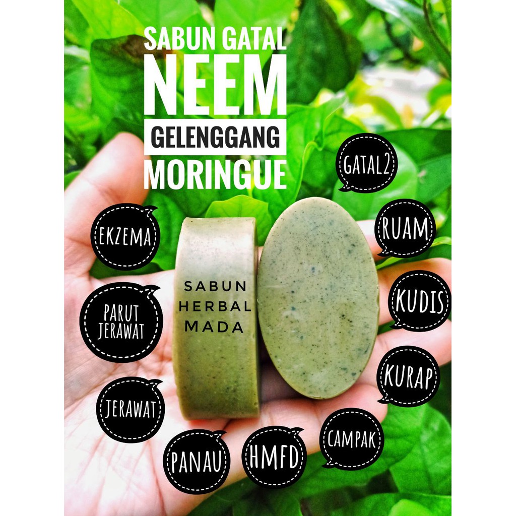 Sabun GATAL KULIT Neem/semambu+gelenggang+moringue gatal ...