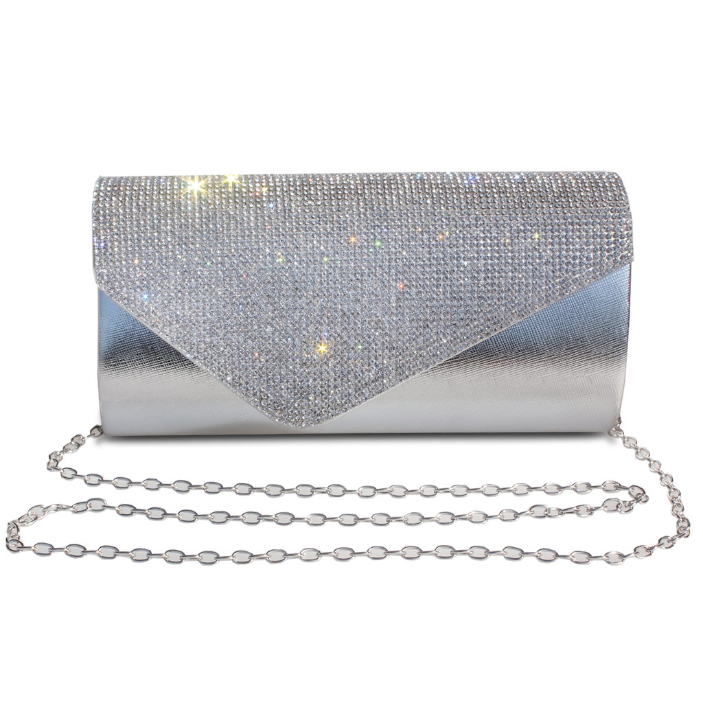 gray evening purse