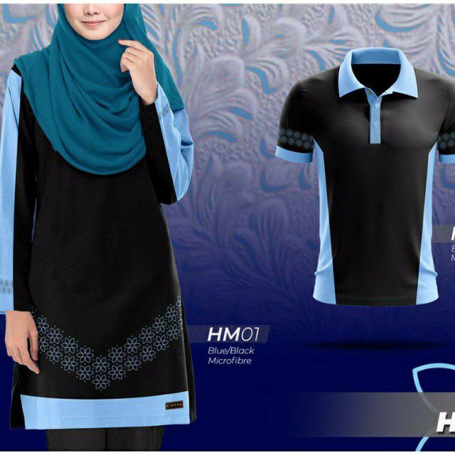 TSHIRT MUSLIMAH JERSEY JERSI COUPLE SET BLUE (KIMYRA) | Shopee Malaysia