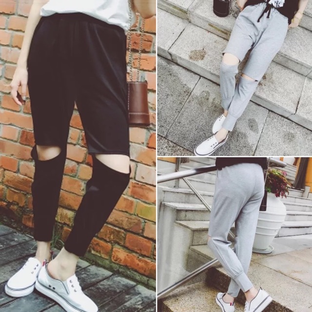 ripped knee sweatpants