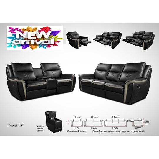 PRINCETON 137, 1R + 2 + 3 SEATER High Back Italian THICK COW LEATHER, H/L, SOFA Set, EXPORT Series RM 12,989, SAVE 40%