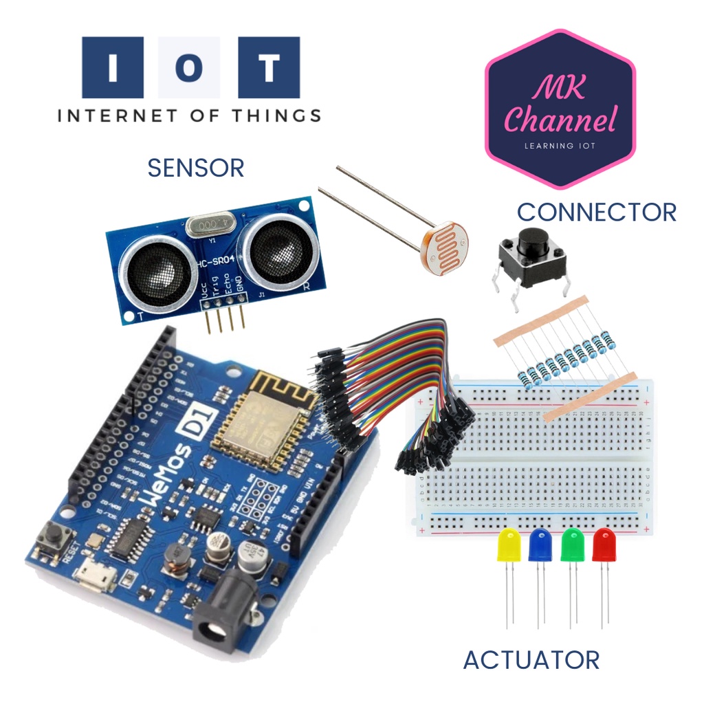 IOT Kit Measuring Distance with Ultrasonic Sensor using Blynk | Shopee ...
