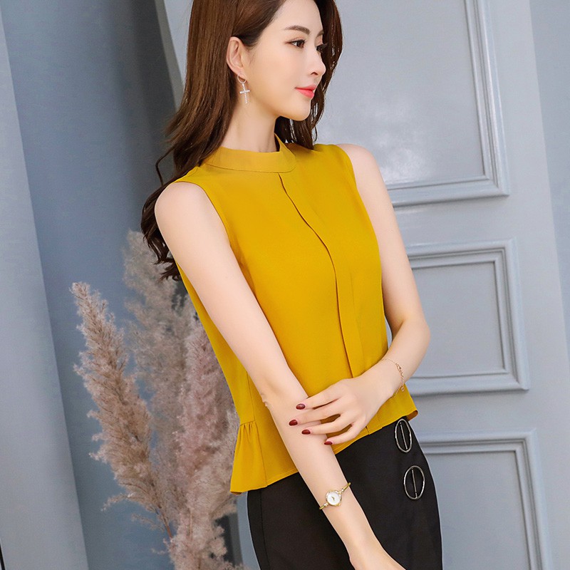 korean sleeveless blouse