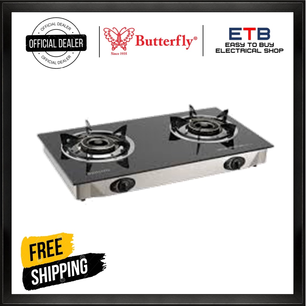 BUTTERFLY Double Table Glass Gas Cooker BTG-2L | Shopee Malaysia