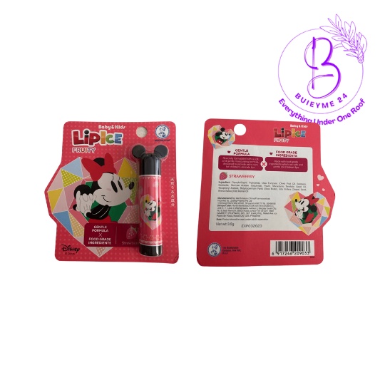 [READY STOCK] Lipice Kids Strawberry (Disney) 3.5g