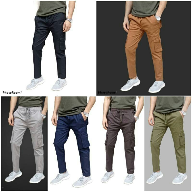 Cargo 6poket Pants unisex Cutting High quality 100% Cotton Cargo Pants For Men/Women Berkerja dan jalan2 Cargo Pants