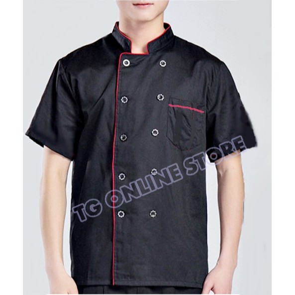 (Ready Stock) Chef Uniform Hotel Kitchen Restaurant Chef Jacket / Baju ...