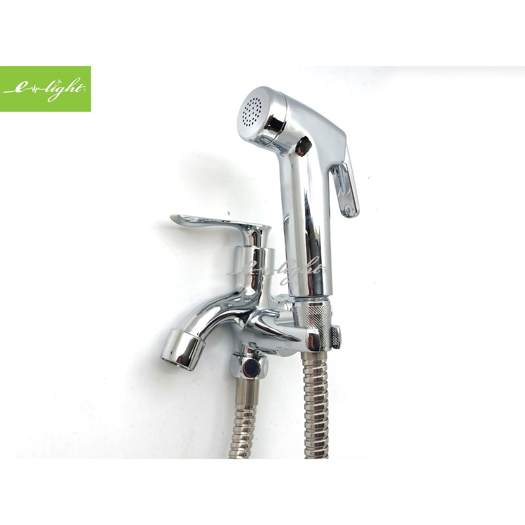 Chrome Bathroom Wall Two-way Tap with Hand Bidet Full Set ...