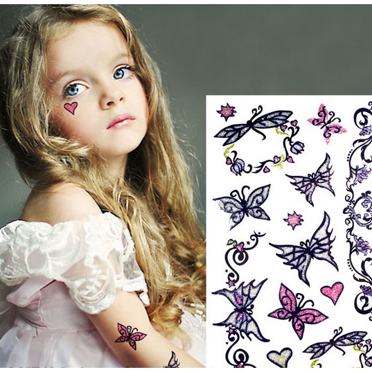 DIY Non Toxic Childsafe Temporary Glittered Tattoo Stickers for Parties