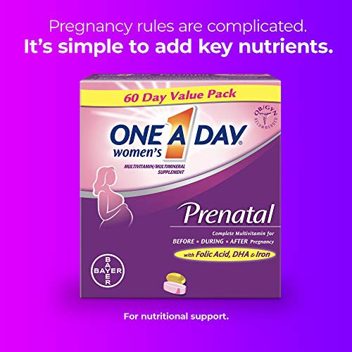 One A Day Women S Prenatal Multivitamin Two Pill Formula Supplement For Before During And Post Pregnancy Including Vitamins A C D E B6 B12 Folic Acid And Omega 3 Dha 30 30 Count