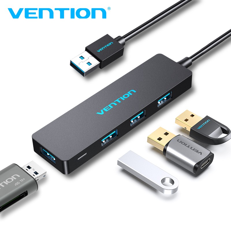 Vention Usb Hub 4 Port Usb 3 0 Hub Ultra Slim Data Usb Hub Super Speed For Mac Pro Surface Pro Pc Flash Drive Shopee Malaysia