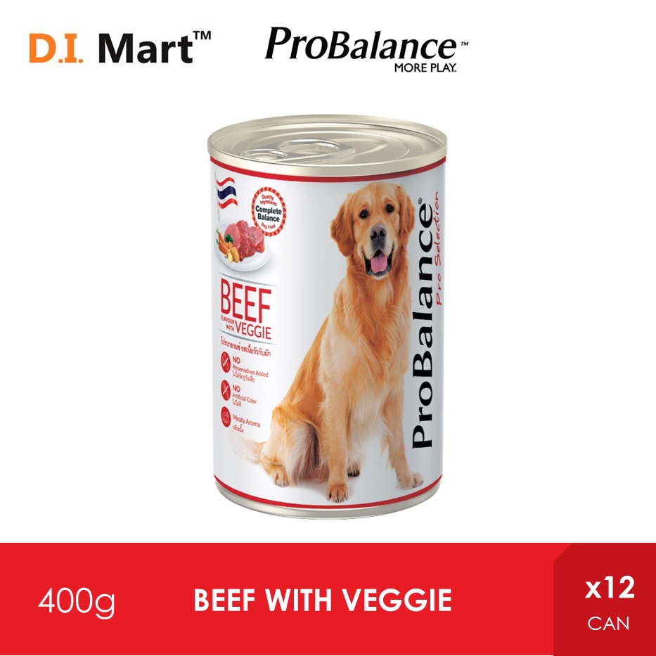 ProBalance Pro Selection Adult Wet Dog Food - Beef (400g x 12 Cans ...