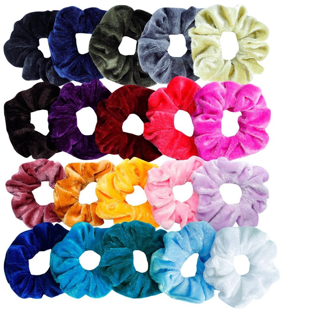 Women Velvet Solid Elastic Rubber Hair Band Ponytail Holder