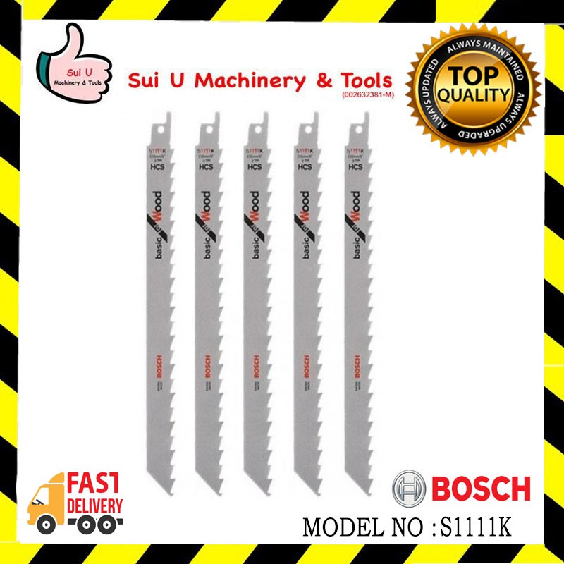 Bosch S1111k Rough Cut Sabre Saw Blade Basic For Wood 5pcs Pack Shopee Malaysia