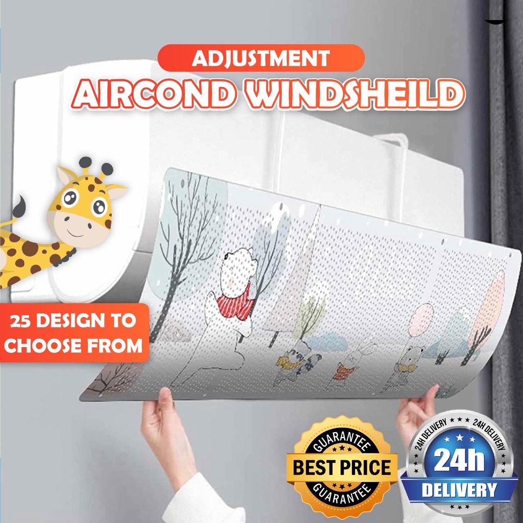 Air conditioner Windshield Adjustable Air Cond Shield Aircond Cover Aircon Deflector Baffle Anti Direct Blowing 空調擋風板 防风