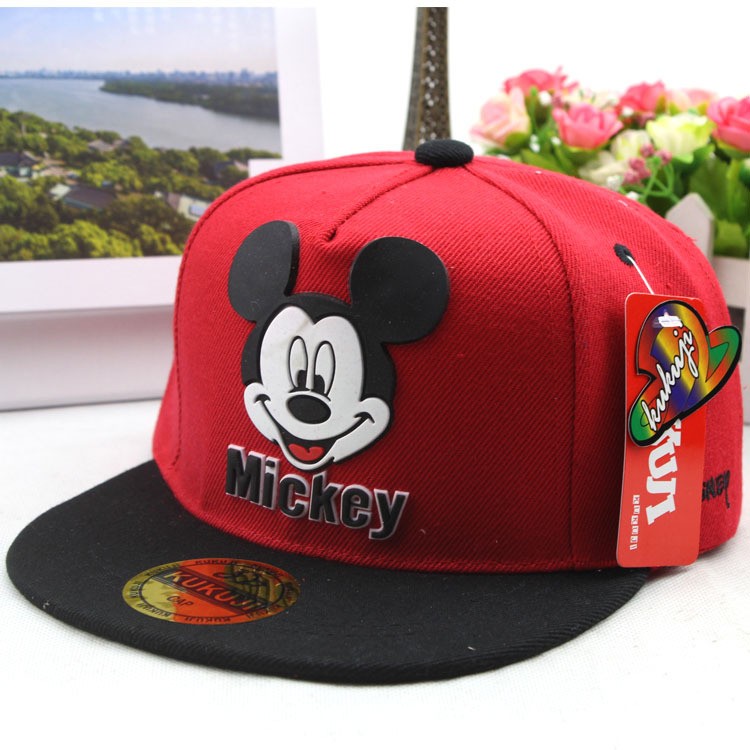 Kids Boys Girls Mickey Mouse Cute Ear Baseball Cap Snapback Mesh Sun Visor Hat 