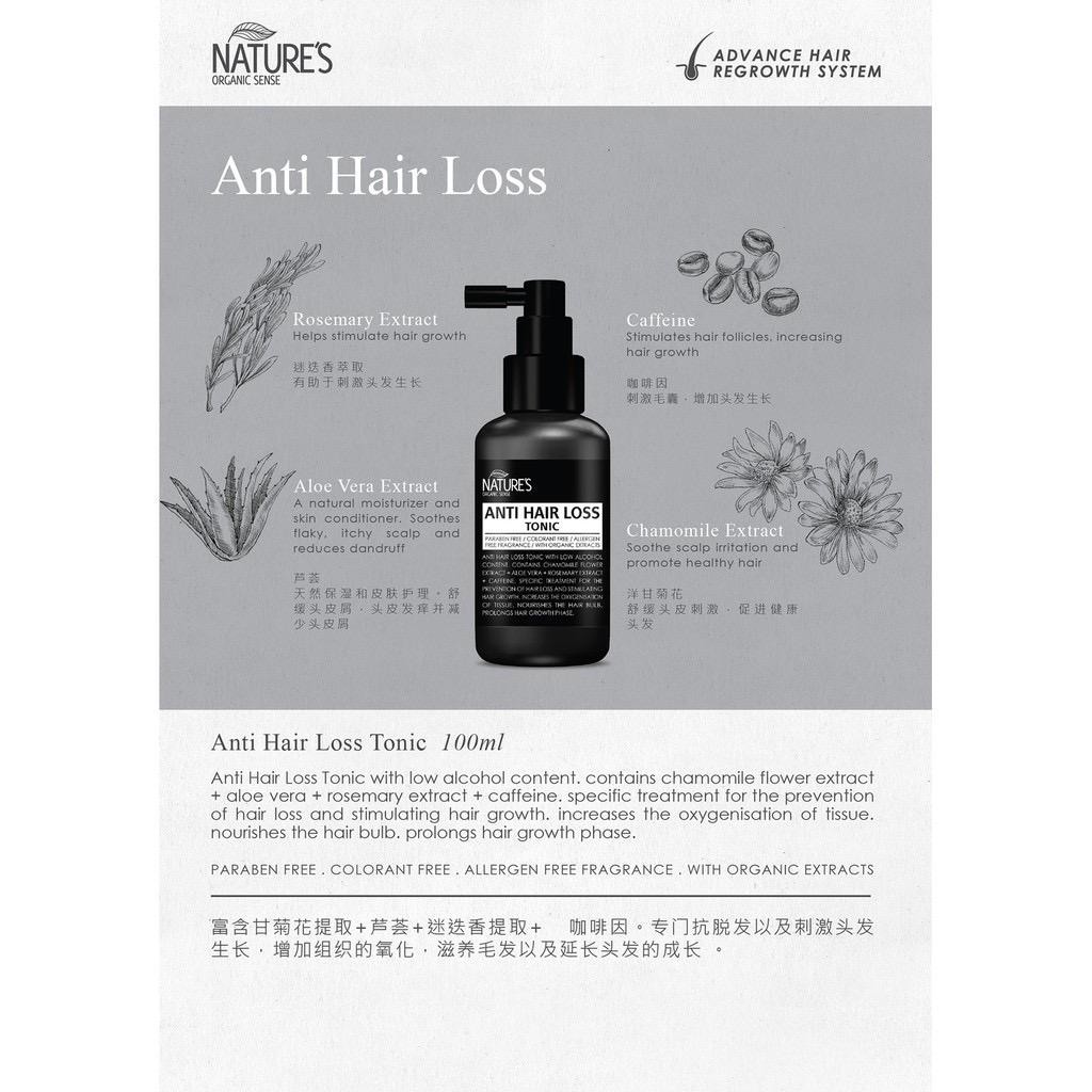 Nature's Organic Sense Anti Hair Loss Tonic 100ml & Oway Densifying