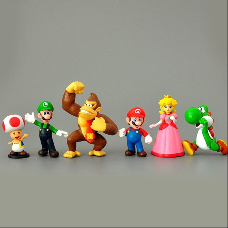 Perfect Super Mario Cake Topper Decorations SONEN Action Figures Toy 18 Pcs/Set 1.42~2.68 Super Mario-Luigi-Yoshi-Peach Princess-Daisy Princess etc 