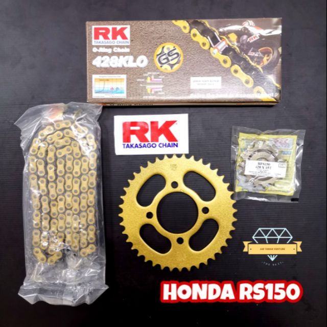 Honda Rs150 O Ring 428 Sbk Sprocket Rk Gold Chain Full Set