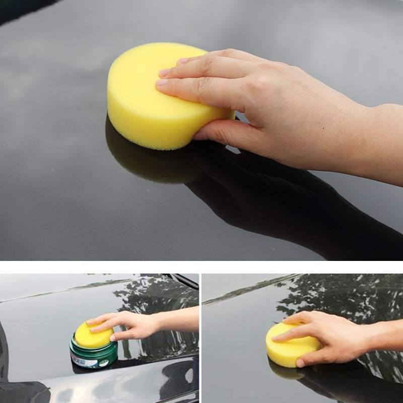 Yellow Polish Wax Round Foam Sponges / Span Wax Kenderaan Shopee Malaysia