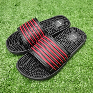 SPAKO Unisex Reflexology Slip On Sandal Ultralight Slipper / Blue&Red / Size 40-45
