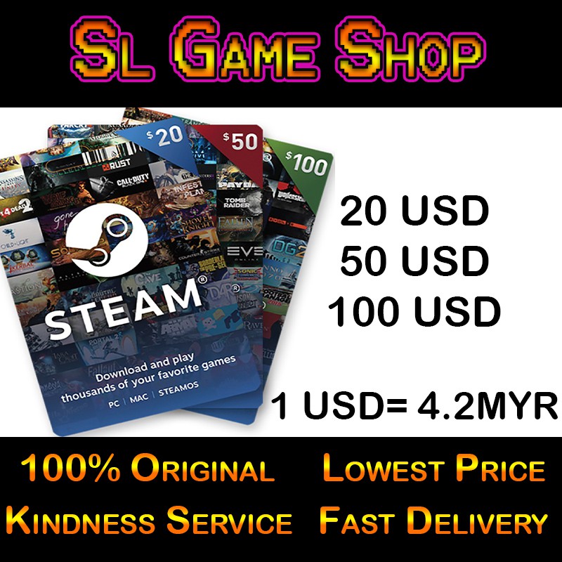 Steam Wallet Usd Malaysia Gift Card Code Big Discount Global Country Can Topup Shopee Malaysia