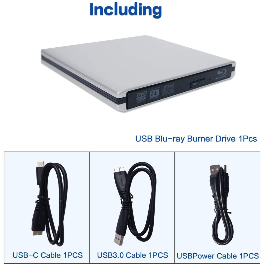 Blu Ray External Aluminum Usb C Usb 3 0 3d Blu Ray Burner Dvd Cd Writer Drive Shopee Malaysia