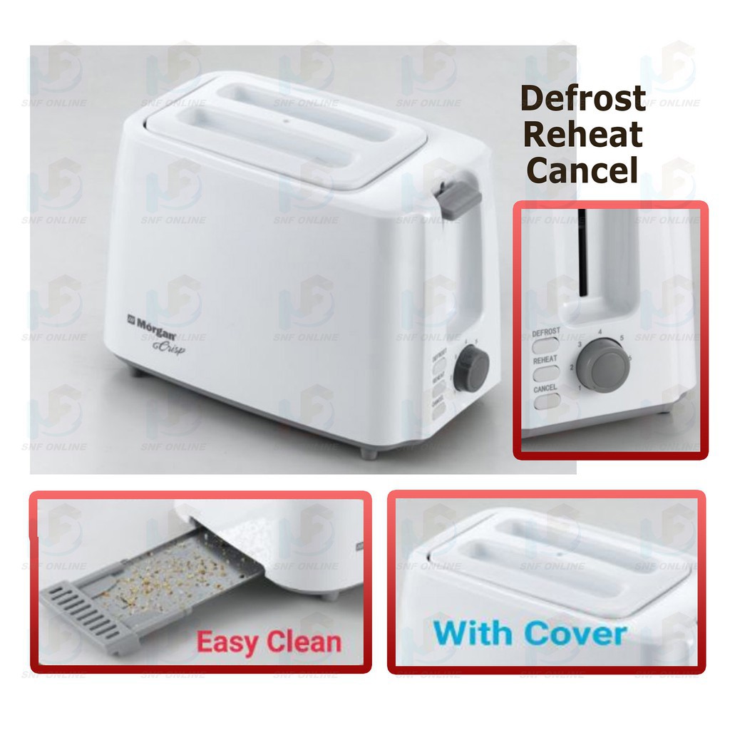 🅾🅵🅵🅴🆁! MORGAN Bread Toaster With Cover - MTS 22A (White)/PEMBAKAR ROTI 2 KEPING