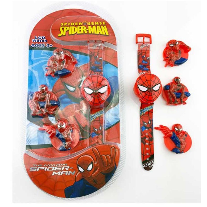 readystock Jam Budak Kids Cartoon LCD (can change cover) Spiderman Avenger Ultraman Transformer Car Minion Paw Patrol