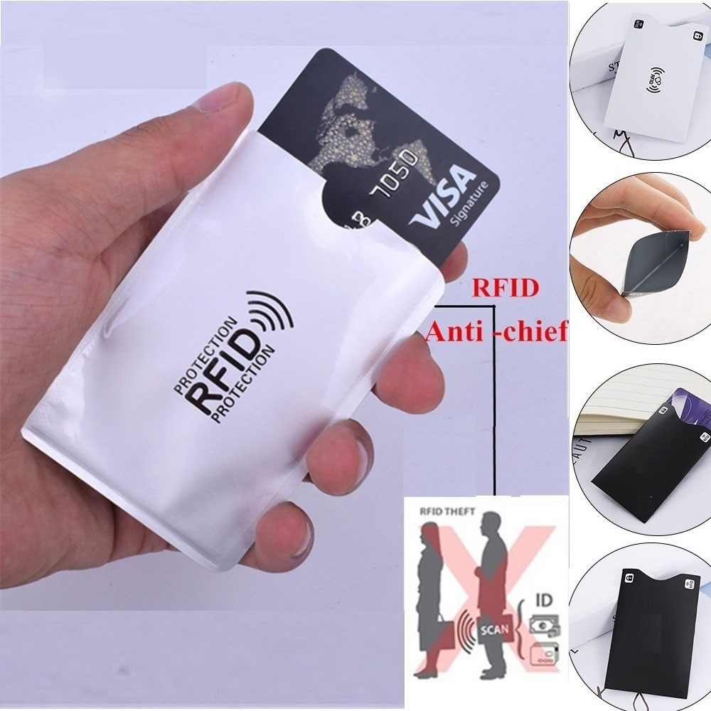 Aluminum Anti Rfid Reader Blocking Bank Credit Card Holder Protection