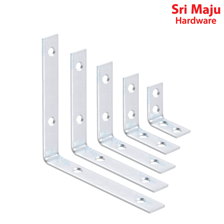 Maju Lbi Zw15 Silver Zinc Plate L Bracket 15mm Width Angle 90 Shape Shelf Shelve Corner Brace Besi Sesiku L Rak W15 Shopee Malaysia