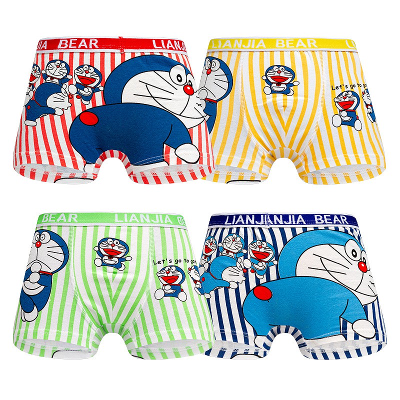 4PCS Boys Panties Doraemon Cartoon Underwear PAW Thomas Kids Baby