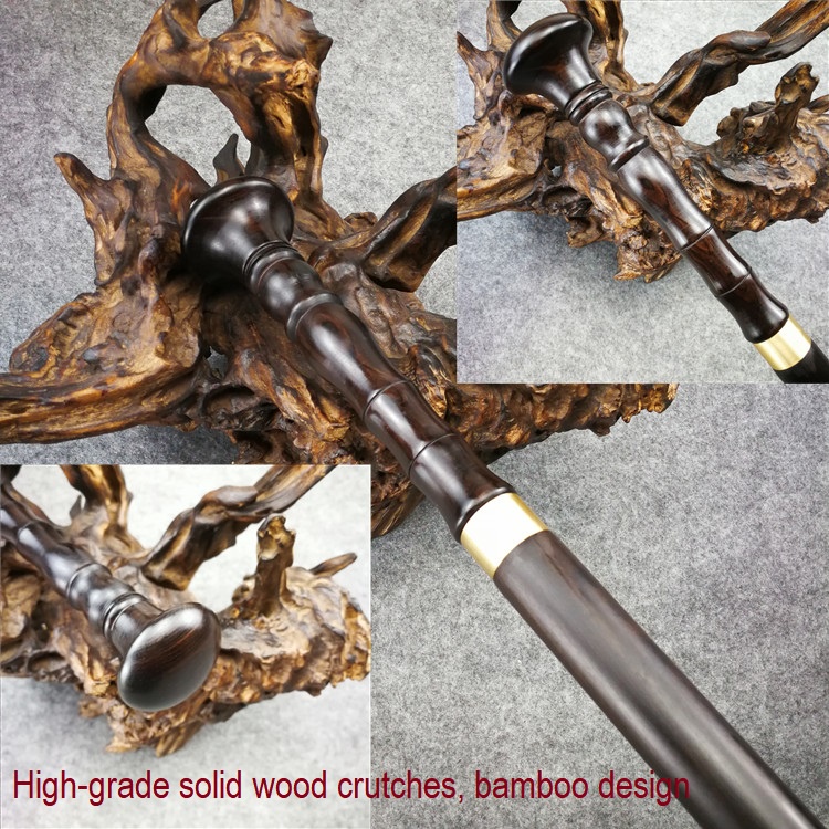 High-end Solid Wood Crutch, Gentleman Wooden Walking Sticks, Purple ...