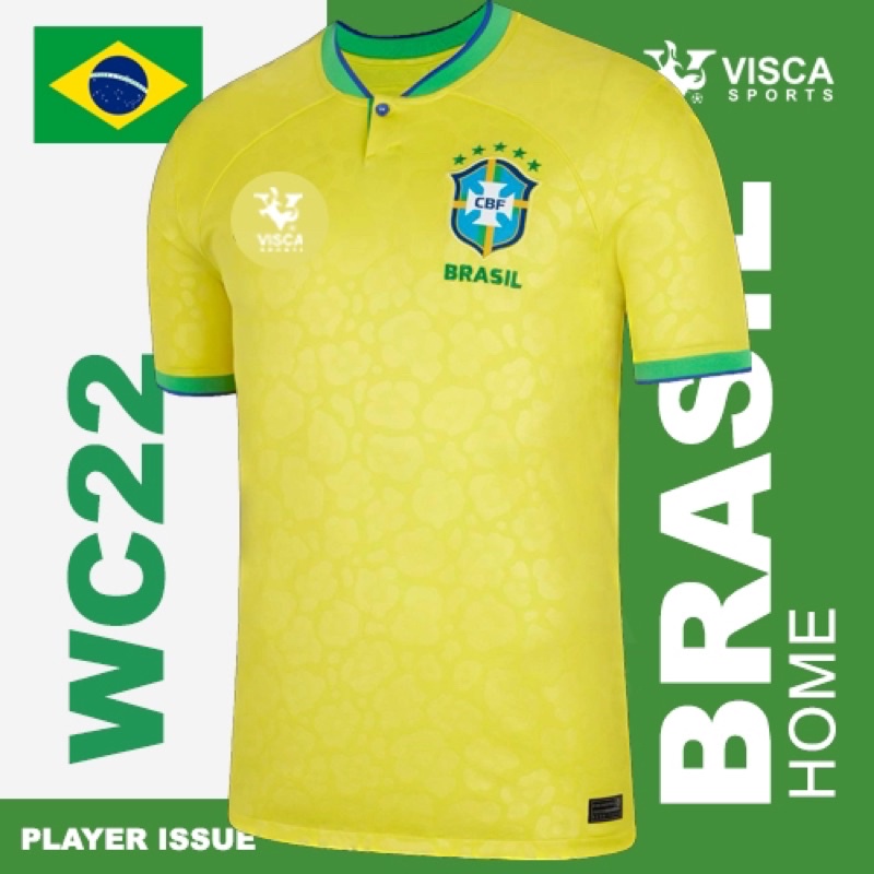 Nike Brazil Richarlison Home Jersey 22/23 w/ World Cup 2022 Patches (Dynamic Yellow/Paramount Blue) Size XL