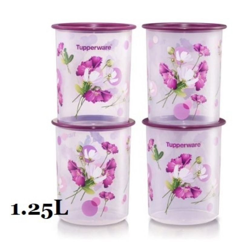 Tupperware Royale Bloom One Touch Canister Junior 1.25L (4pcs)