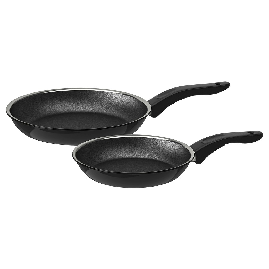 KAVALKAD TEFLON Coated Non Stick Frying pan, set of 2 , black Shopee